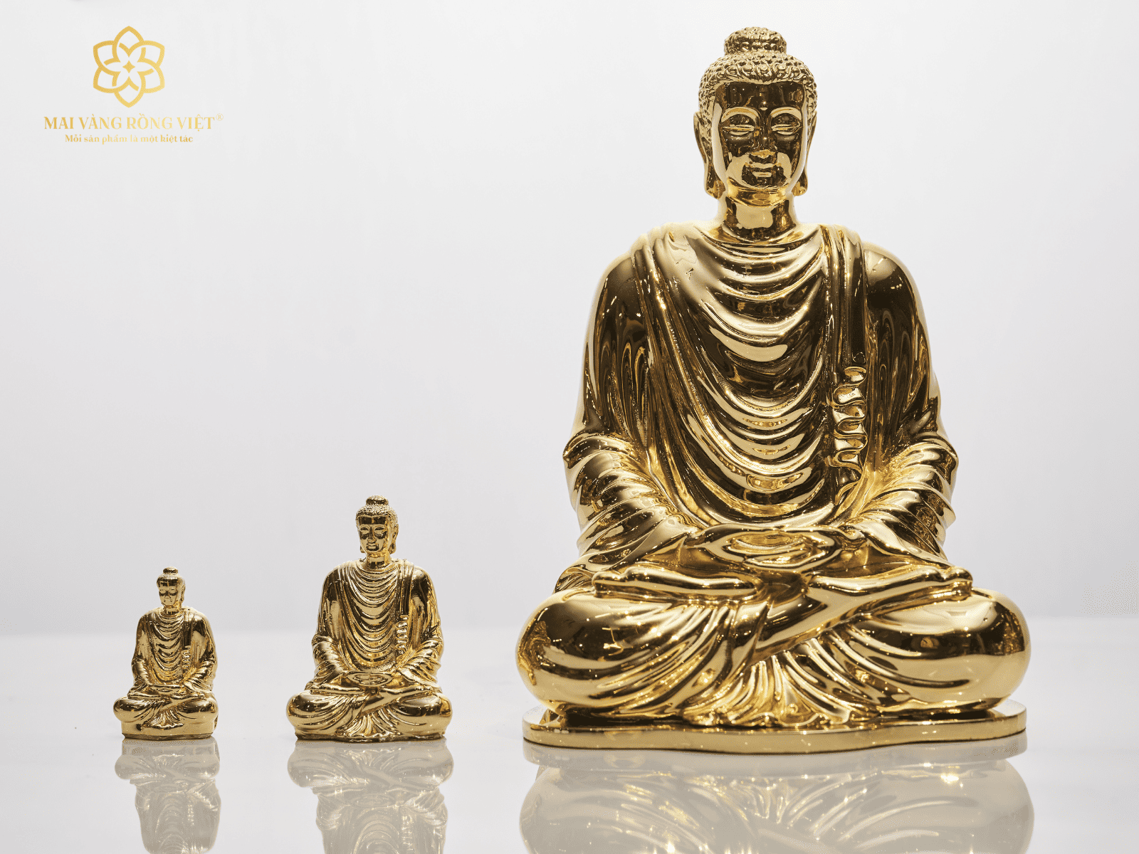 Quà tặng sinh nhật Tượng Phật Thích Ca Mâu Ni mạ vàng 24K