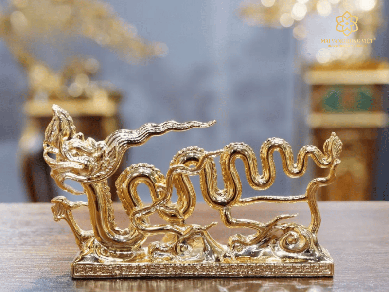 Tượng Rồng Nhà Lý Mạ Vàng