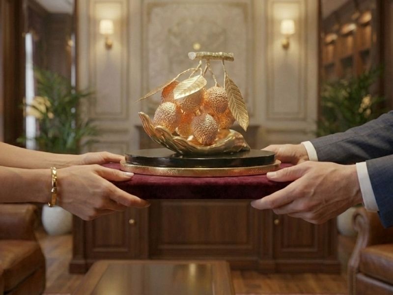 Bạn có thể dùng Vải Thiều Mạ Vàng để làm quà tặng trong những dịp quan trọng