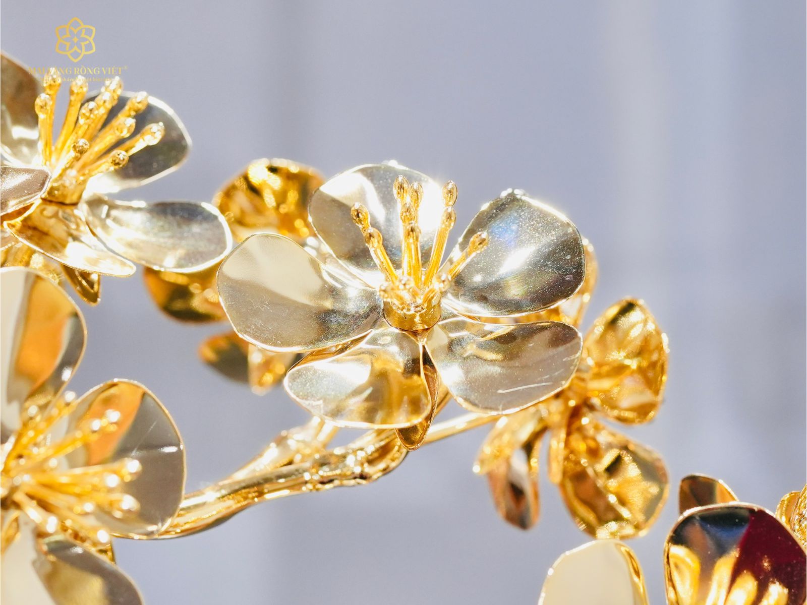 Ý nghĩa bông mai 5 cánh của mai Nghinh Phong mạ vàng 24K