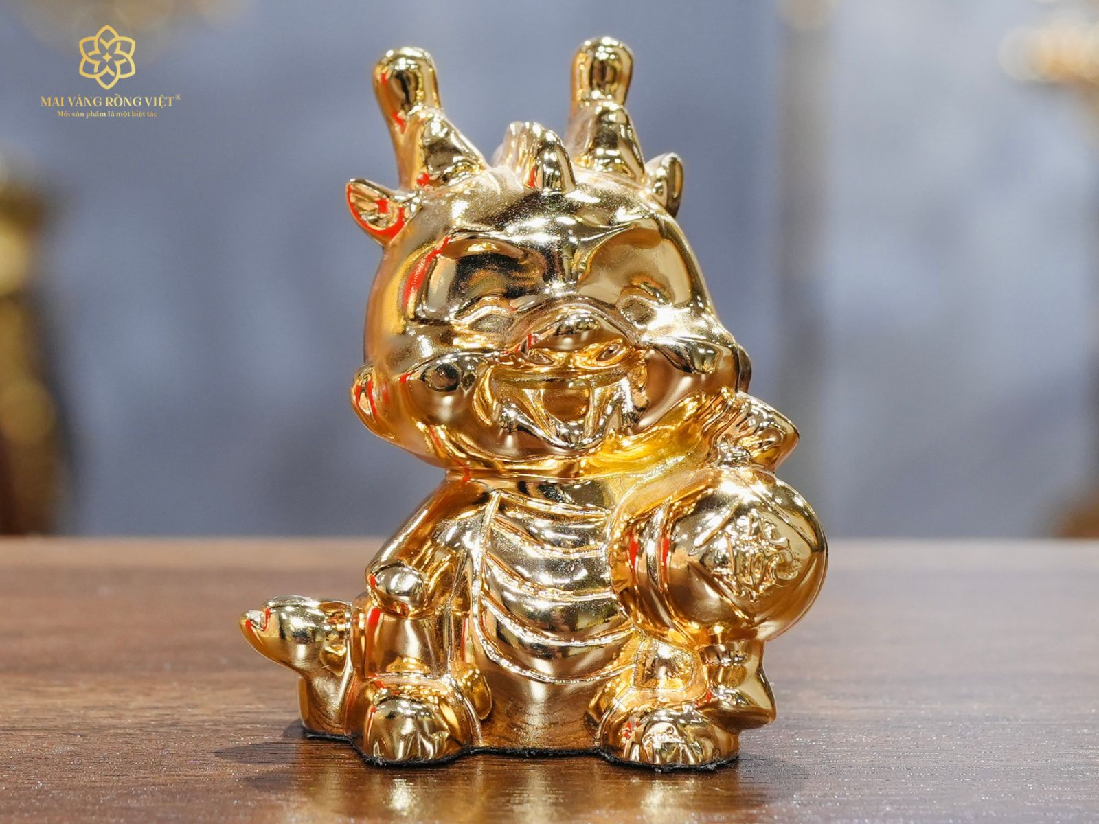 Rồng Chibi mạ gold