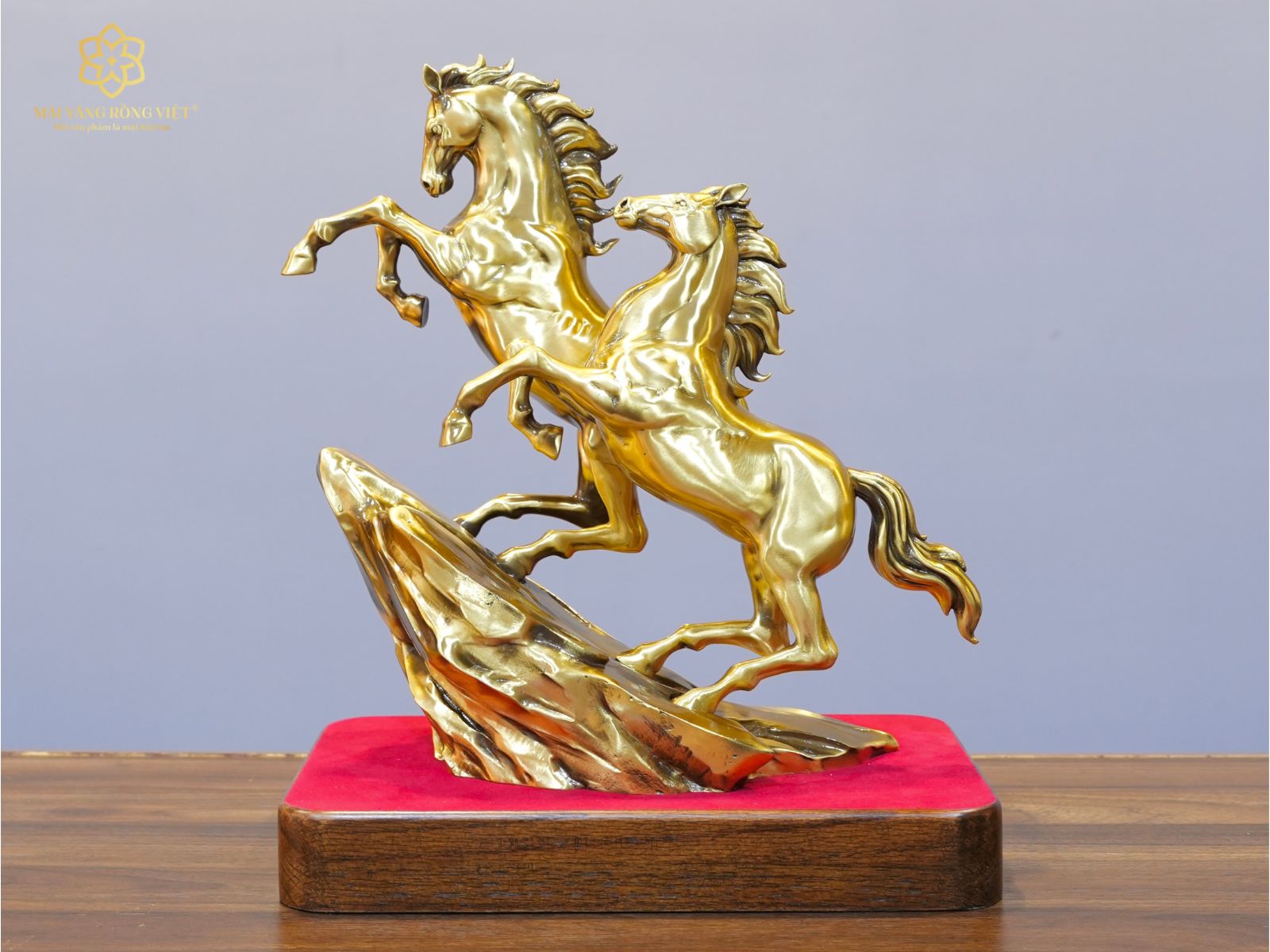 Ý nghĩa tượng Song Thịnh Vượng bằng đồng mạ cổ điển cao 30cm