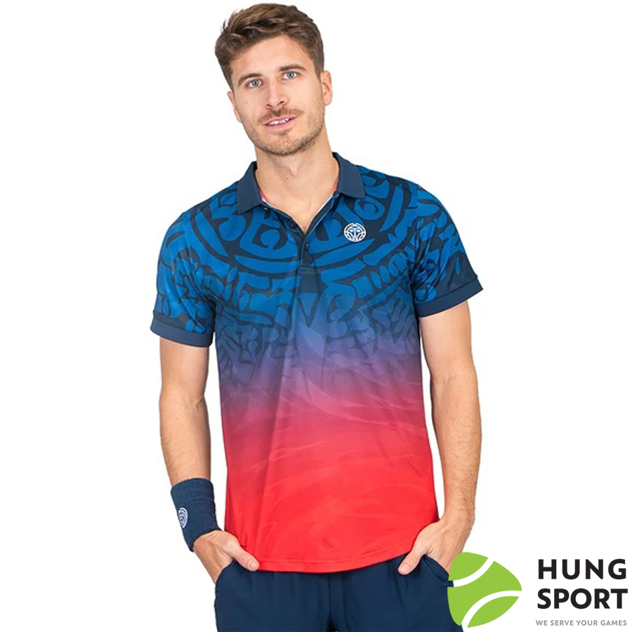 Bộ quần áo thể thao tennis SF BIDIBADU - Xanh/đỏ