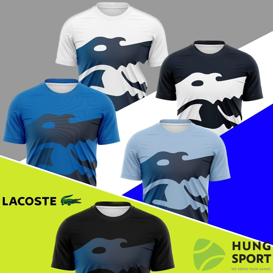 Bộ quần áo thể thao tennis SF Lacoste Tranning Xanh Tím Than