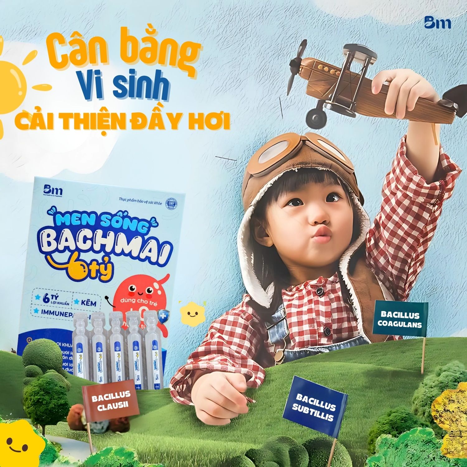 Men sống BACHMAI 6 tỷ với tổng số lượng lên đến 6 tỷ lợi khuẩn, giúp cân bằng hệ vi sinh đường ruột và tăng sức đề kháng