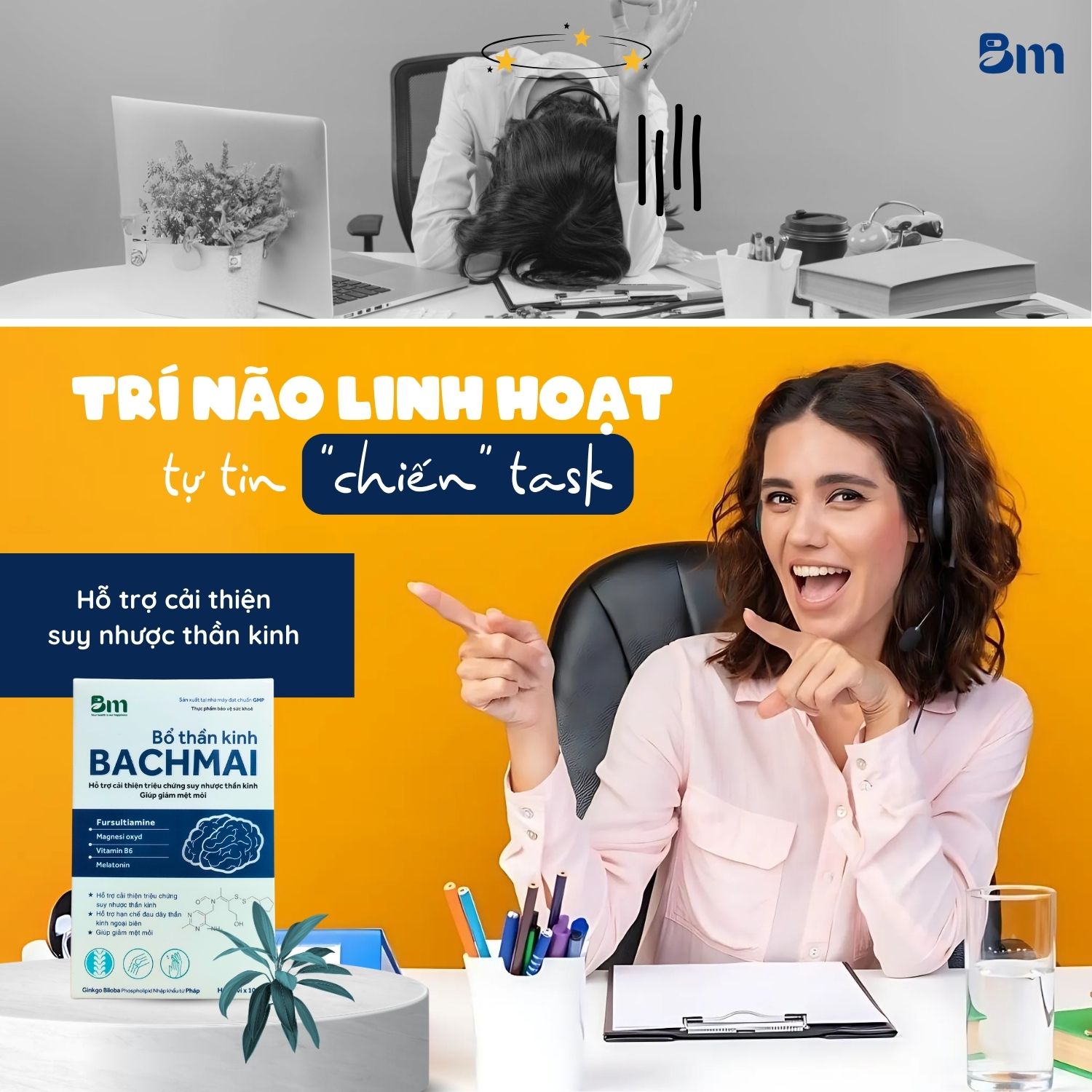 BM-Brain Bạch Mai bổ sung dưỡng chất thiết yếu cho não bộ