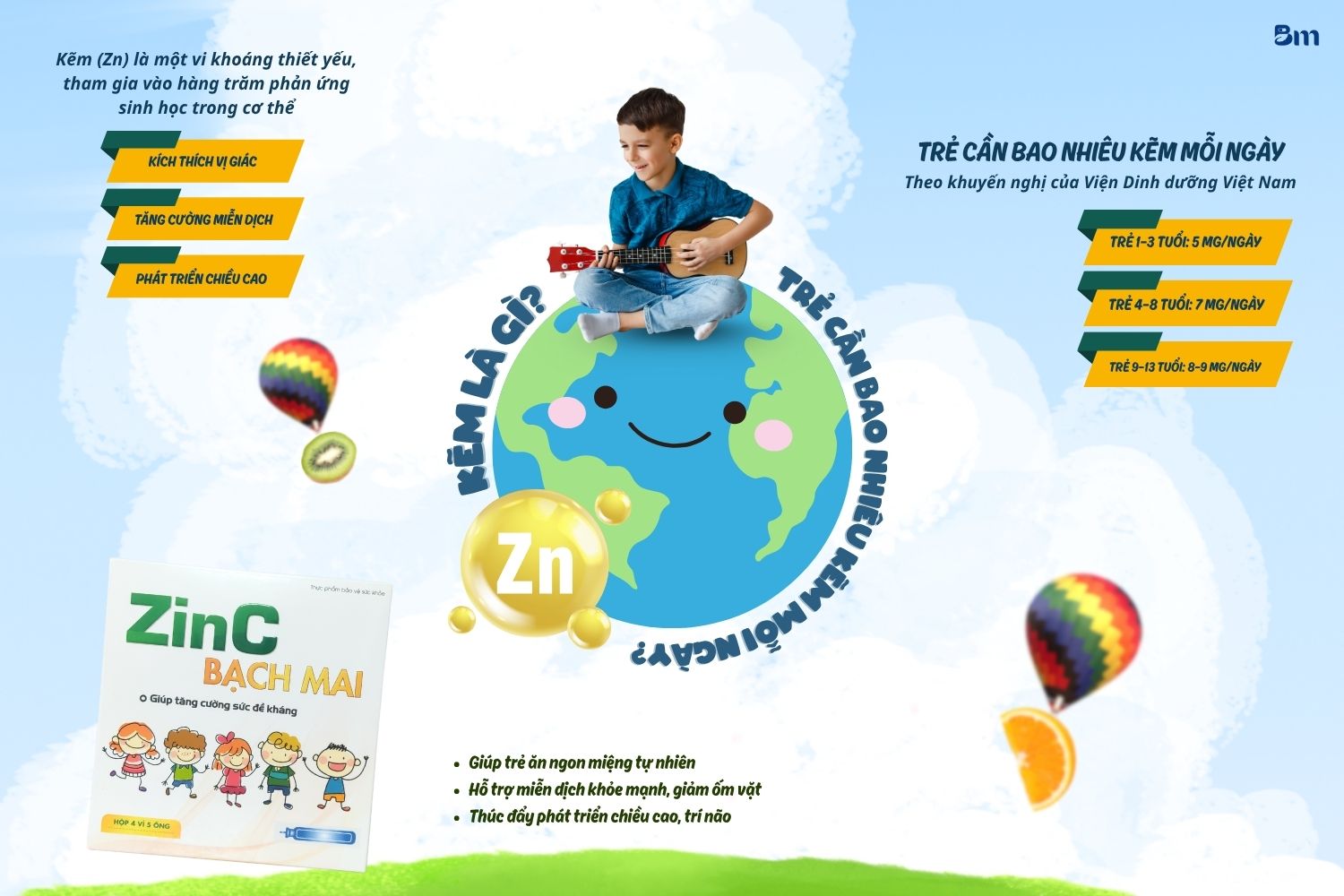 Điều này khiến nhiều bậc phụ huynh lo lắng và băn khoăn không biết cách bổ sung kẽm cho trẻ như thế nào