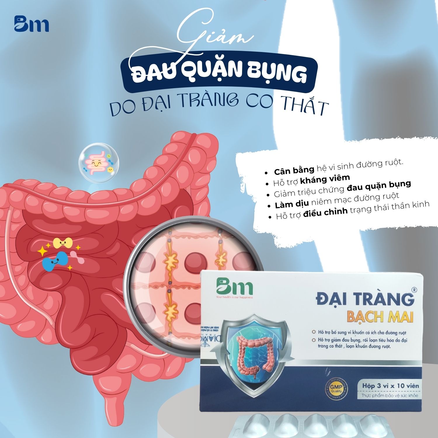 Viên uống Đại tràng BACHMAI là một lựa chọn hỗ trợ tự nhiên và an toàn cho những người đang gặp các vấn đề về tiêu hóa