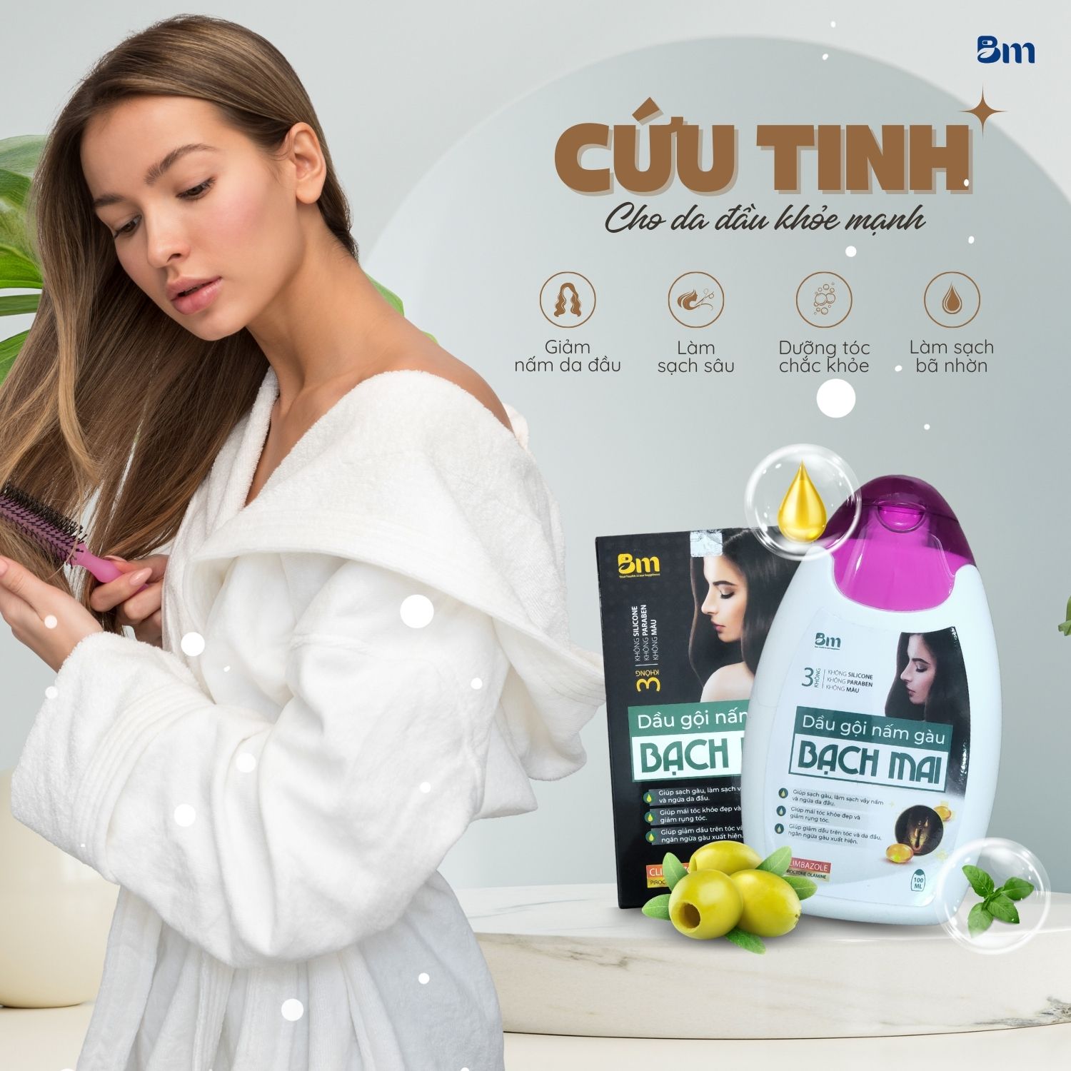 Climbazole hoạt động bằng cách ức chế sự phát triển của nấm