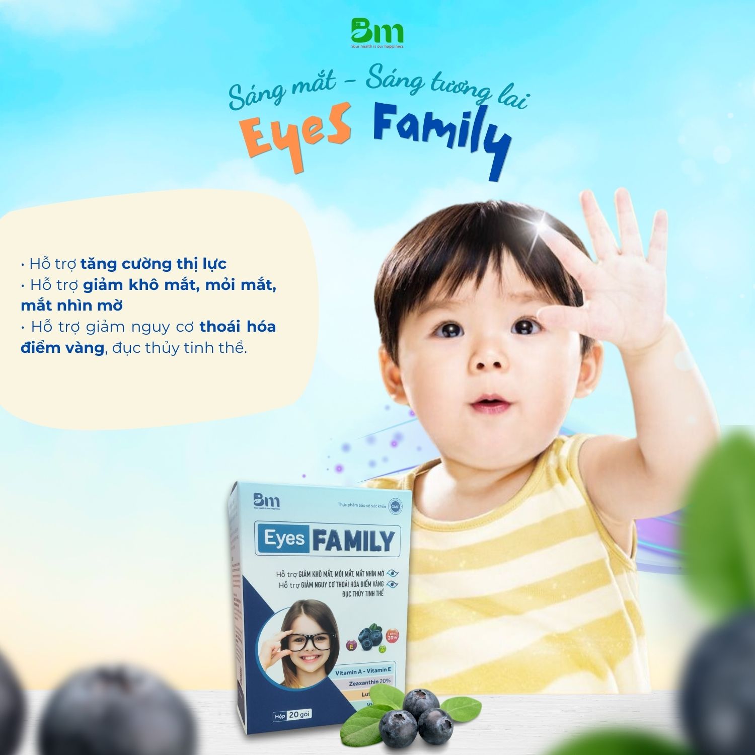 Eyes Family Bạch Mai giảm mỏi mắt do ánh sáng xanh, tăng cường sức khỏe thị lực một cách toàn diện