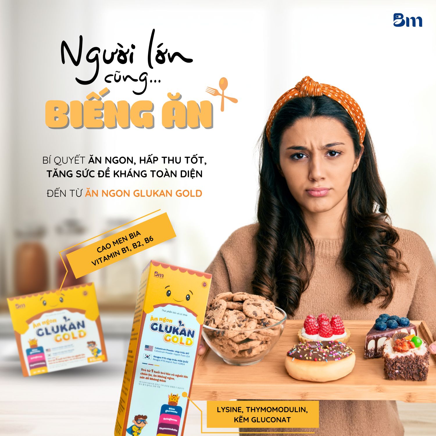 Ăn ngon Glukan Gold là lựa chọn lý tưởng để hỗ trợ cải thiện tình trạng biếng ăn