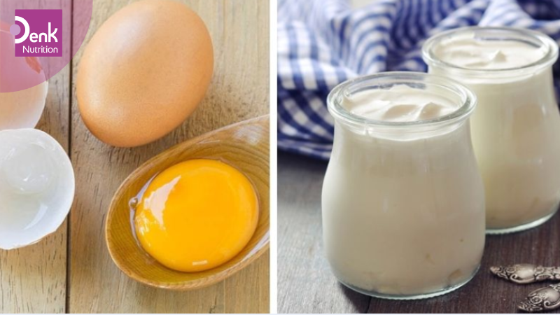 Gội đầu bằng lòng đỏ trứng gà kết hợp với sữa chua không đường