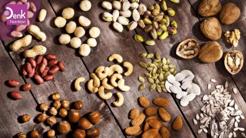 Các loại hạt: hạnh nhân, hạt chia, hạt điều,...