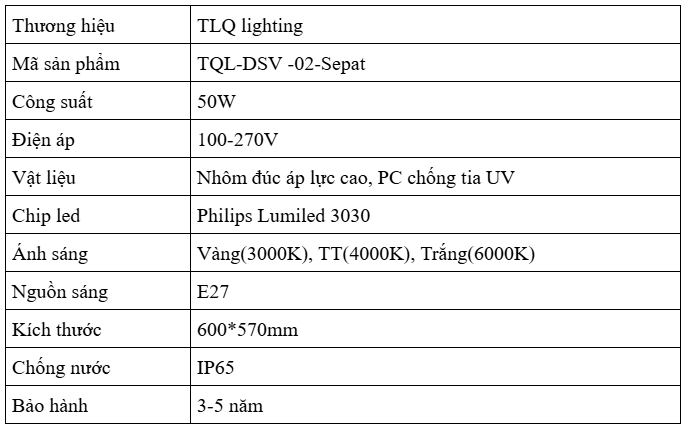 Đầu Đèn Cảnh Quan Sân Vườn Đui E27 TQL-DSV02-Sepat