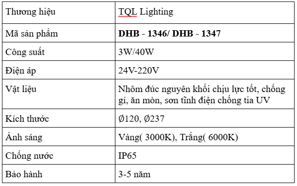 Đèn Cảnh Quan Sân Vườn Cao Cấp TQL- DHB 1346/ DHB 1347