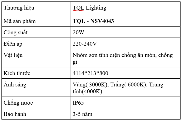 Đèn Nấm Sân Vườn Cao Cấp TQL - NSV4043