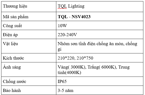 Đèn Nấm Sân Vườn Cao Cấp TQL - NSV4023