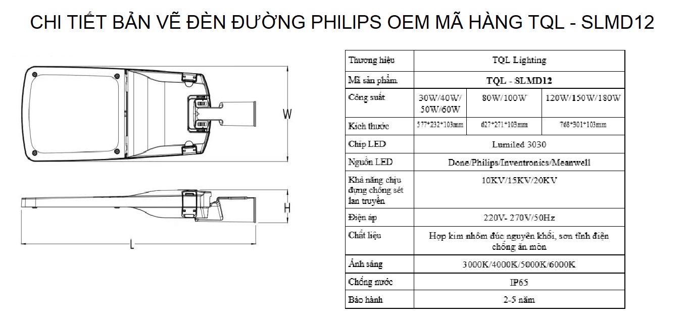 Đèn đường Led TQL - SLSMD12