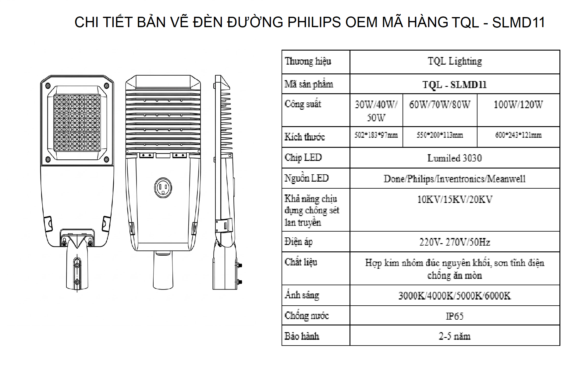 Đèn đường Led TQL - SLSMD11
