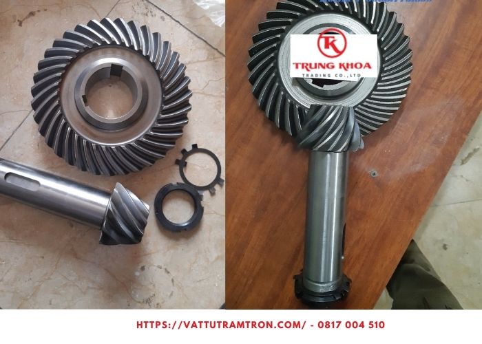 Bánh răng côn xoắn hộp giảm tốc cối trộn bê tông 1.5m3