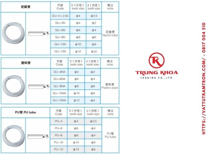 Ống nylon đường kính 4,6,8,10,12mm