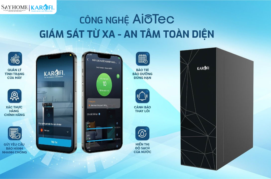 Máy lọc nước âm tủ với 10 lõi lọc Karofi KAQ-U99 tại thành phố Hồ Chí Minh