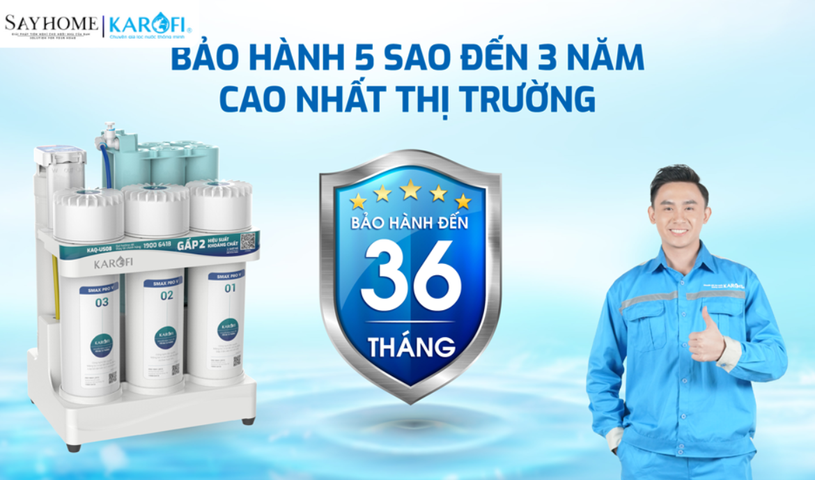 Máy lọc nước để gầm với 10 lõi lọc RO Karofi KAQ-US08 tại thành phố Hồ Chí Minh