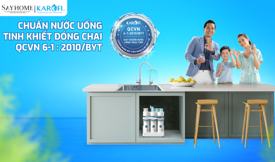 Máy lọc nước để gầm với 10 lõi lọc RO Karofi KAQ-US08 tại thành phố Hồ Chí Minh