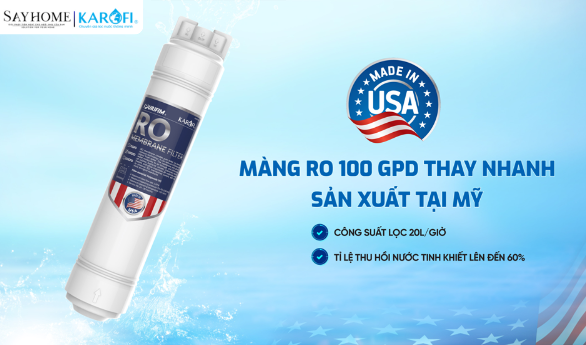 Máy lọc nước để gầm với 10 lõi lọc RO Karofi KAQ-US08 tại thành phố Hồ Chí Minh