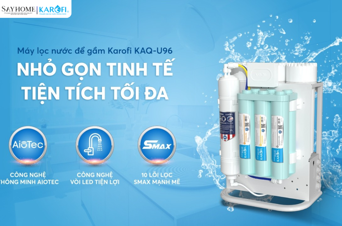 Máy lọc nước âm tủ với 10 lõi lọc Karofi KAQ-U96 tại thành phố Hồ Chí Minh