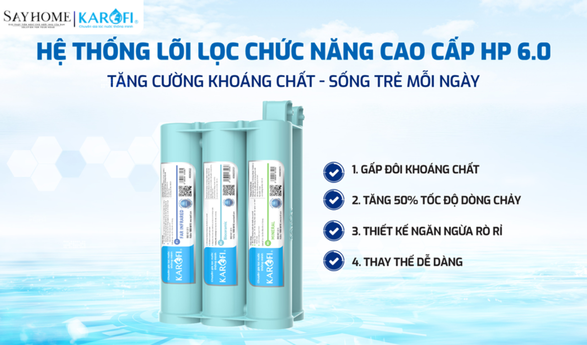 Máy lọc nước để gầm với 10 lõi lọc RO Karofi KAQ-US08 tại thành phố Hồ Chí Minh