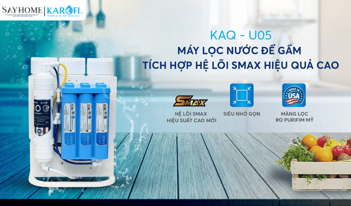 Máy lọc nước để gầm với 10 lõi lọc Karofi KAQ-U05 tại thành phố Hồ Chí Minh