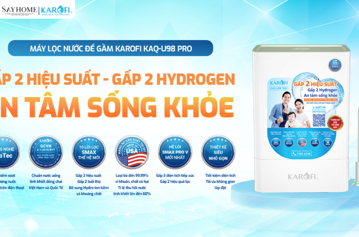 Máy lọc nước để gầm với 10 lõi lọc RO Karofi KAQ-U98 PRO tại thành phố Hồ Chí Minh