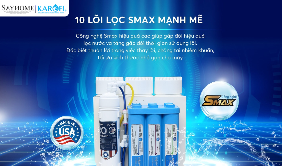 Máy lọc nước để gầm với 10 lõi lọc Karofi KAQ-U05 tại thành phố Hồ Chí Minh