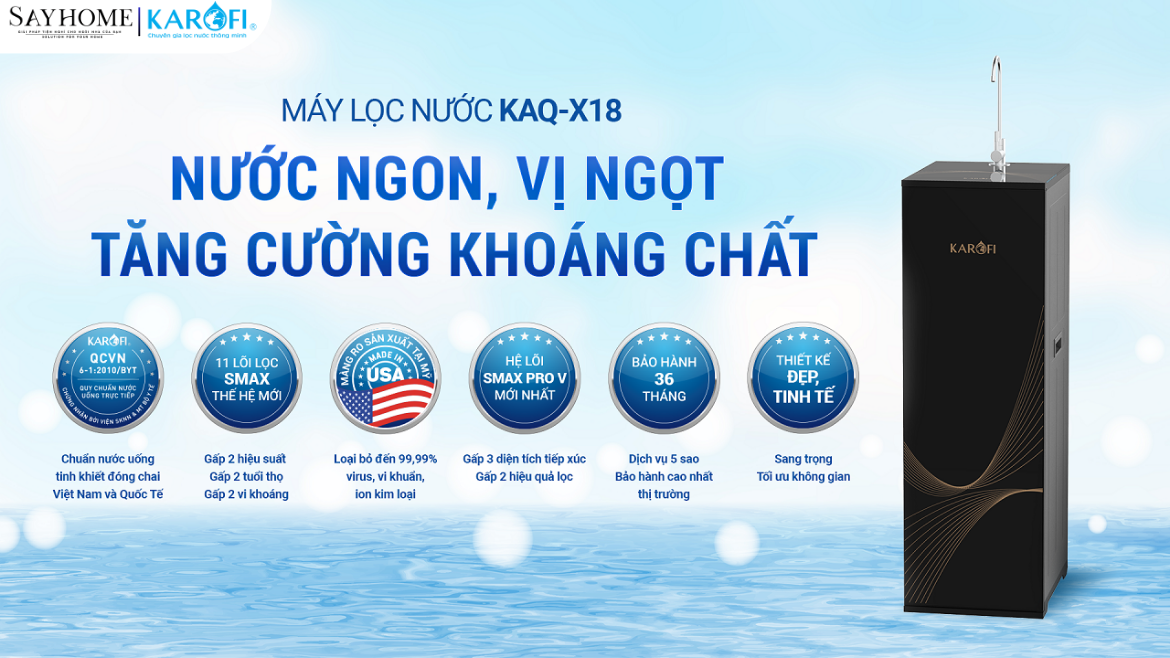 Máy lọc nước tủ đứng Karofi 11 lõi lọc KAQ-X18 tại thành phồ Hồ Chí Minh