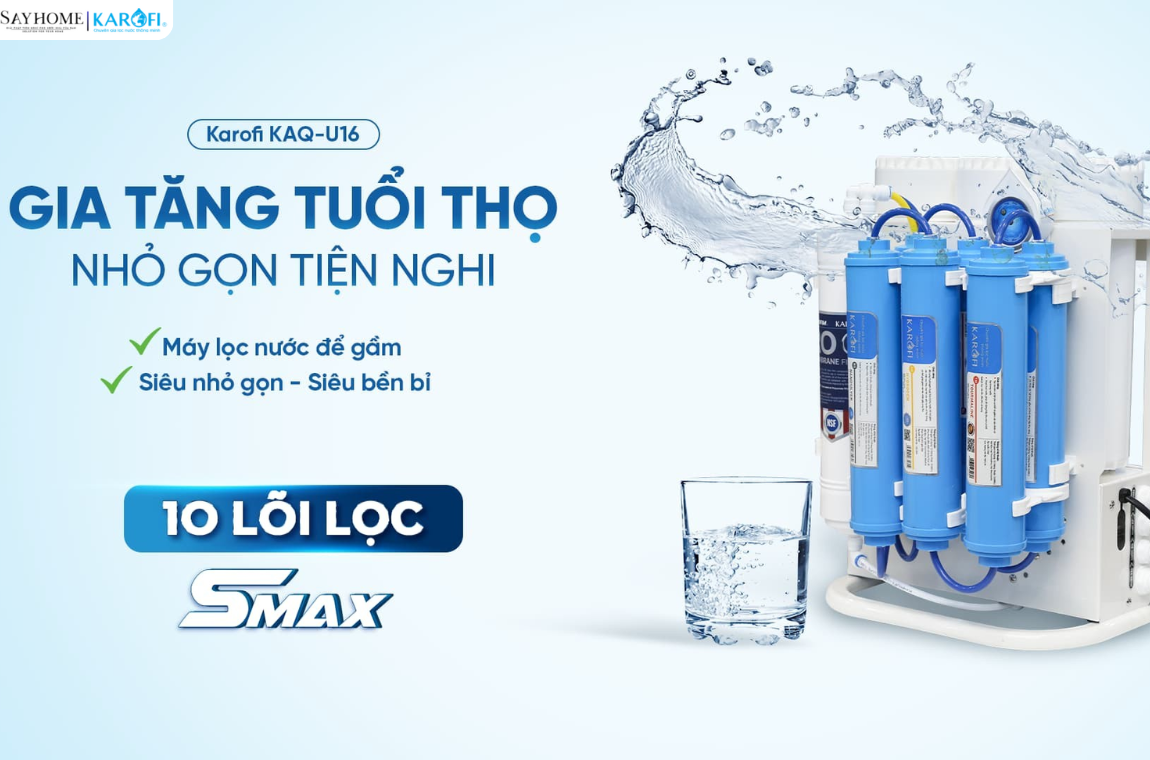 Máy lọc nước để gầm 10 lõi lọc Karofi KAQ-U16 tại thành phố Hồ Chí Minh