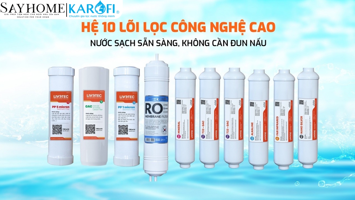 Máy lọc nước tủ đứng 10 lõi RO Karofi Livotec 606 tại thành phố Hồ Chí Minh