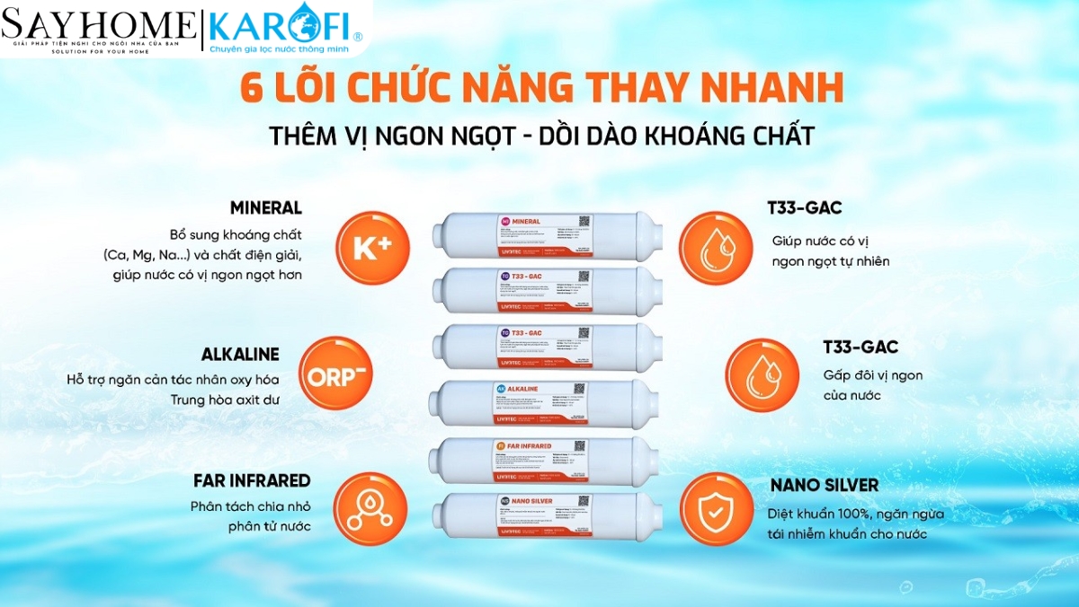 Máy lọc nước tủ đứng 10 lõi RO Karofi Livotec 606 tại thành phố Hồ Chí Minh