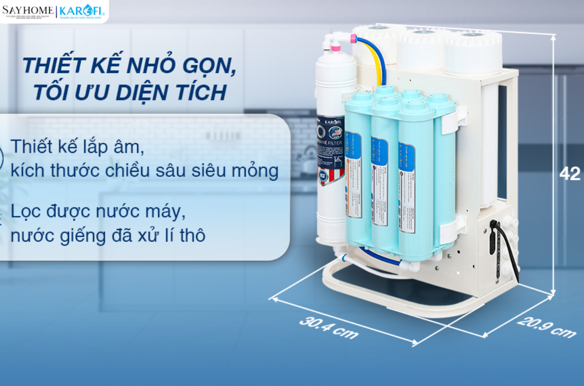 Máy lọc nước RO âm tủ với 10 lõi lọc KAROFI KAQ-U06 tại thành phố Hồ Chí Minh