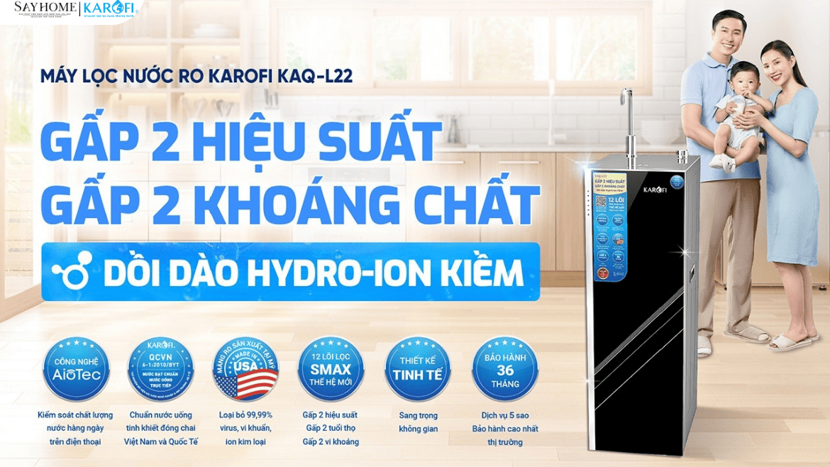 Máy lọc nước tủ đứng RO Karofi 12 lõi lọc KAQ-L22 tại thành phố Hồ Chí Minh