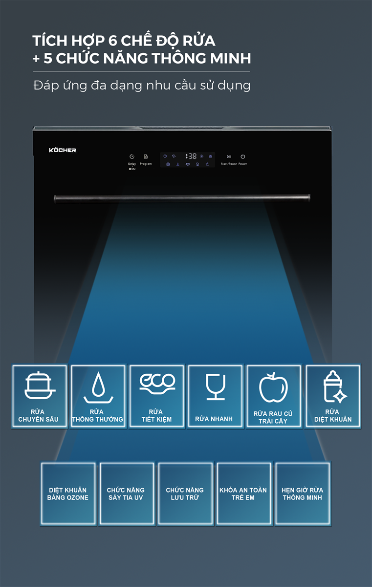 Máy rửa bát Kocher KDEU 8839 tại thành phố Hồ Chí Minh