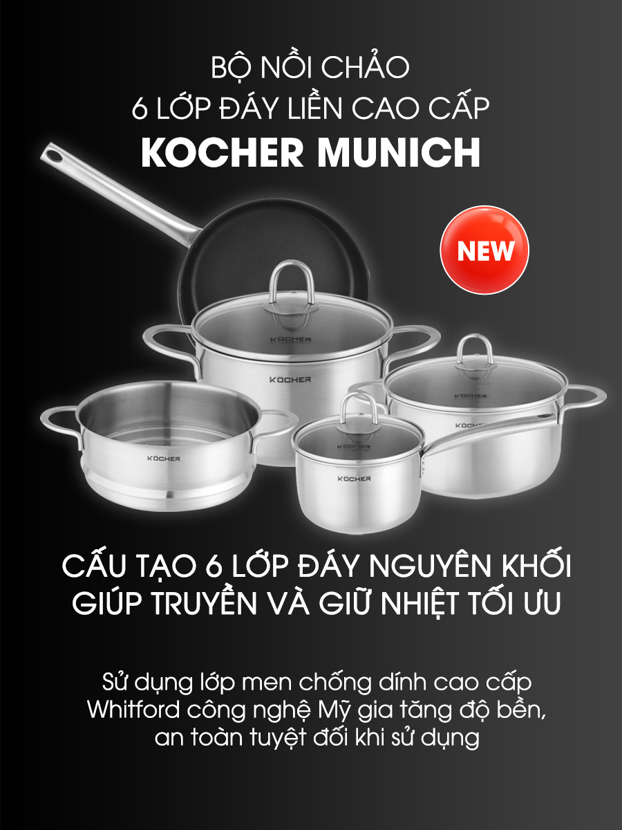 Bộ nồi 5 món KOCHER MUNICH tại thành phố Hồ Chí Minh