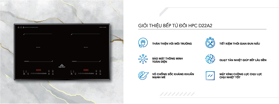 Bếp từ đôi Hoà Phát HPC D22A2 tại thành phố Hồ Chí Minh