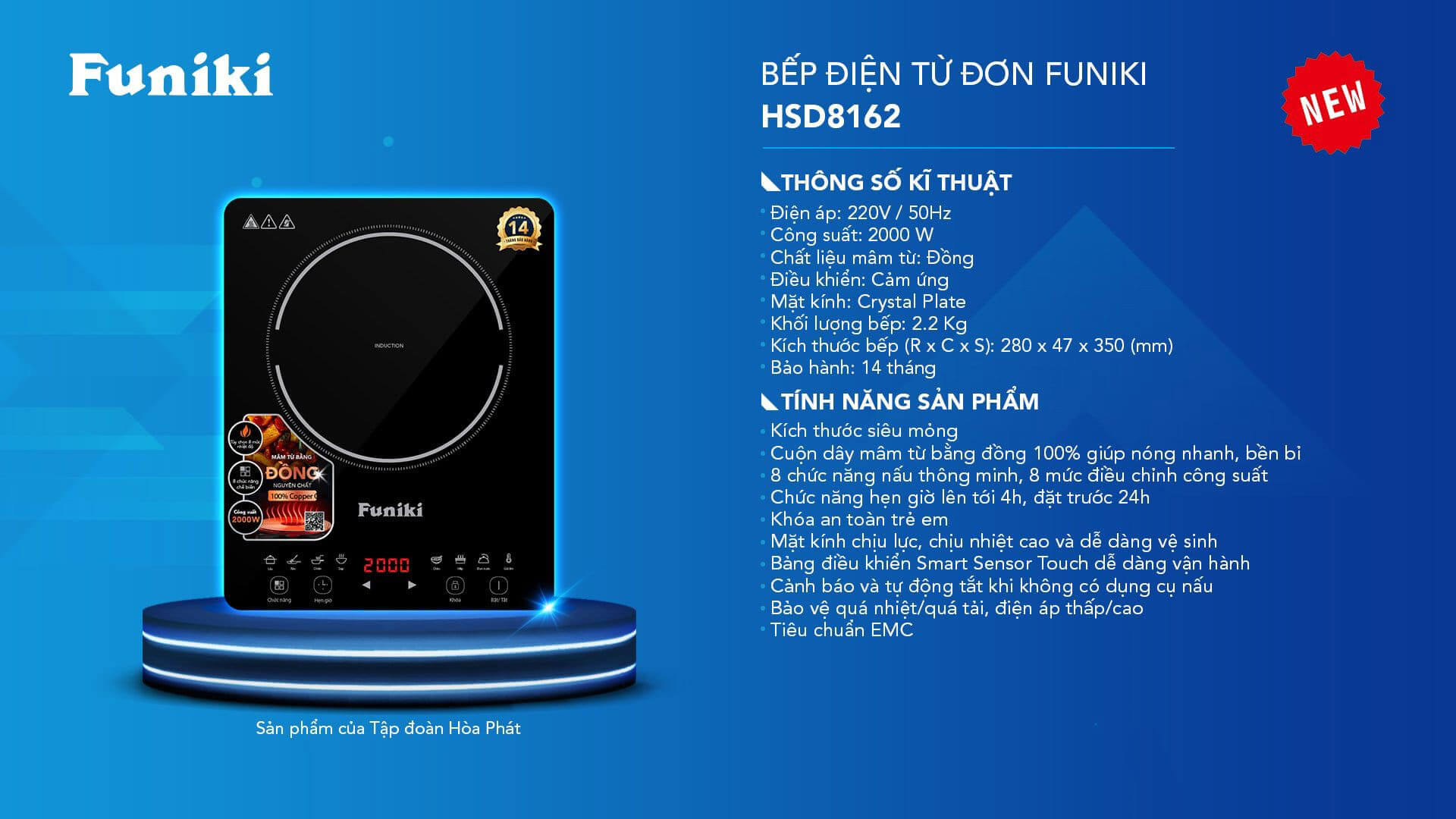 Bếp điện từ đơn Funiki HSD8162 tại thành phố Hồ Chí Minh