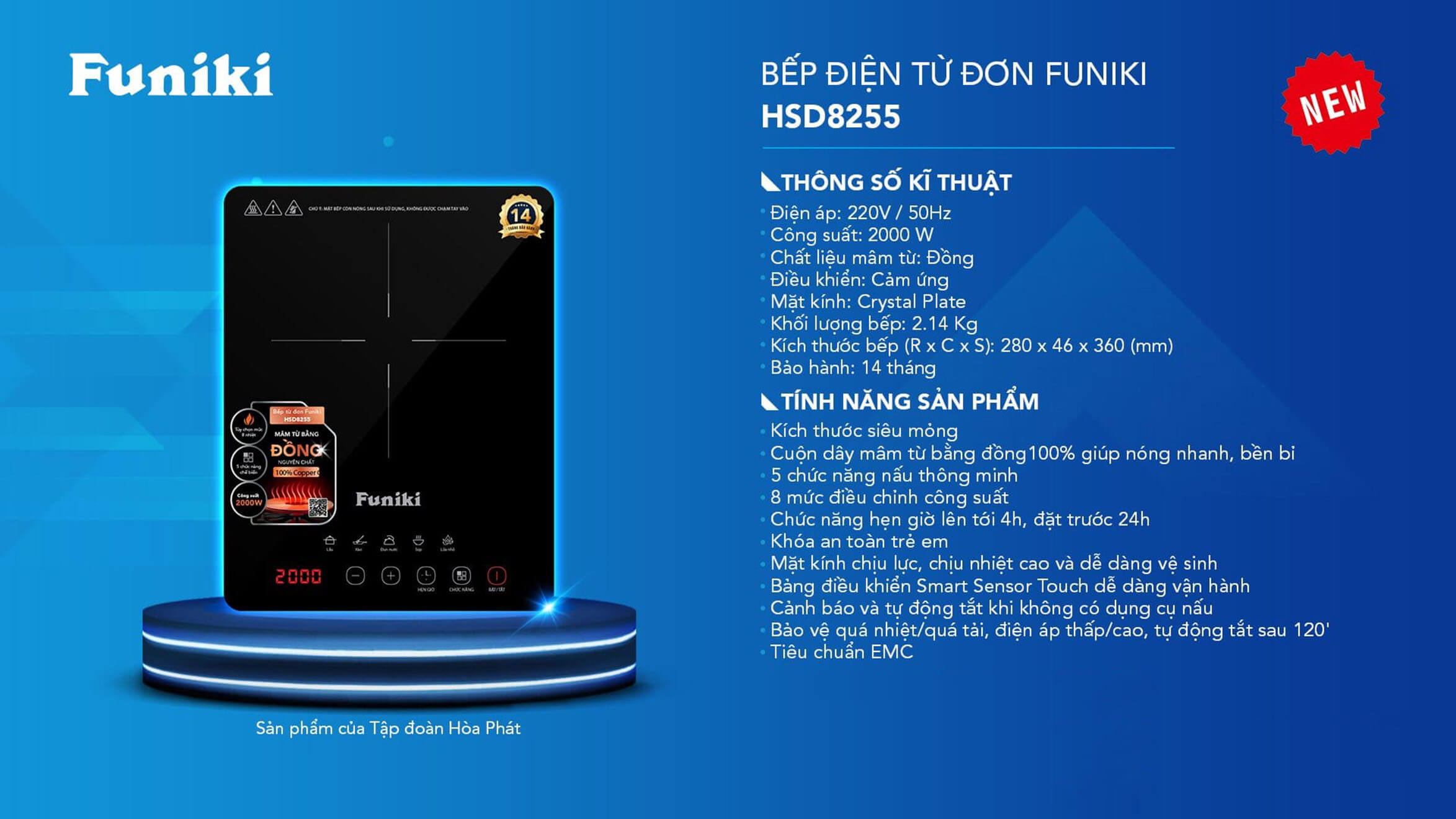 Bếp điện từ đơn Funiki HSD8255 tại thành phố Hồ Chí Minh