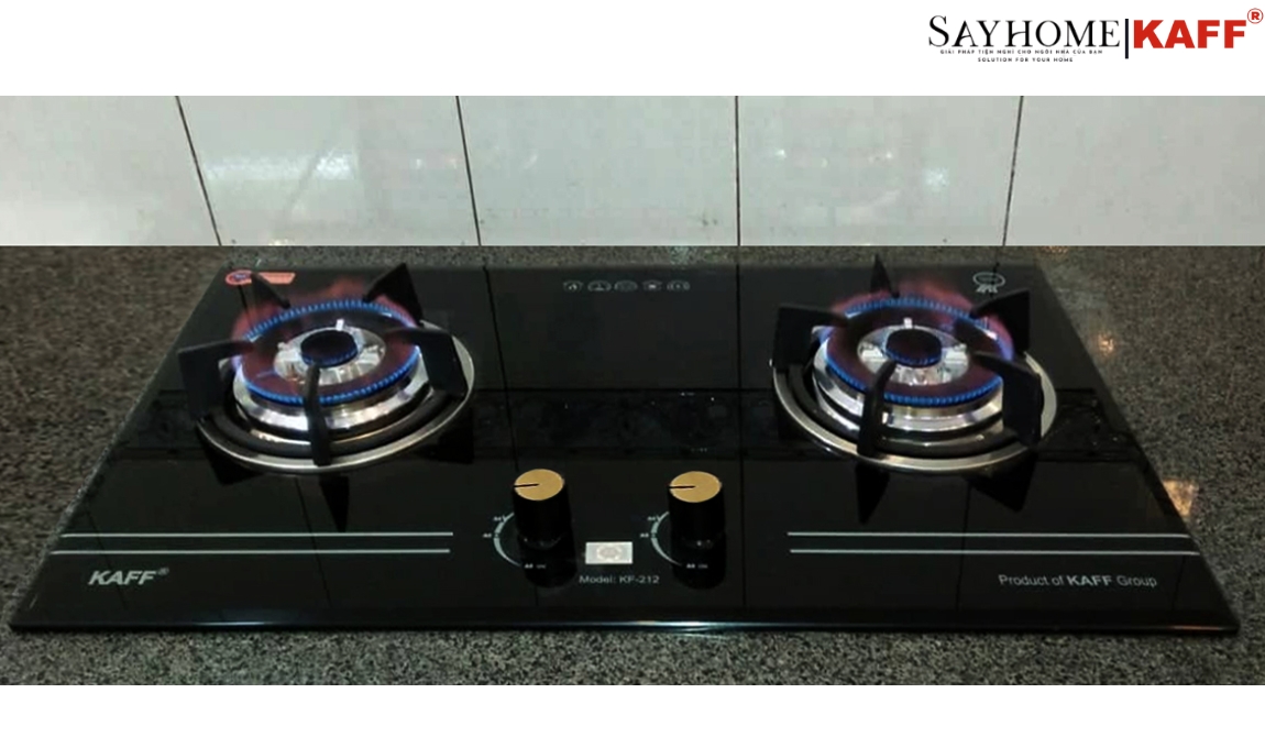 Bếp ga đôi màu đen huyền bí KAFF KF-212 tại thành phố Hồ Chí Minh