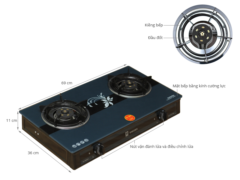 Bếp gas đôi SAKURA SA-690GB tại thành phố Hồ Chí Minh