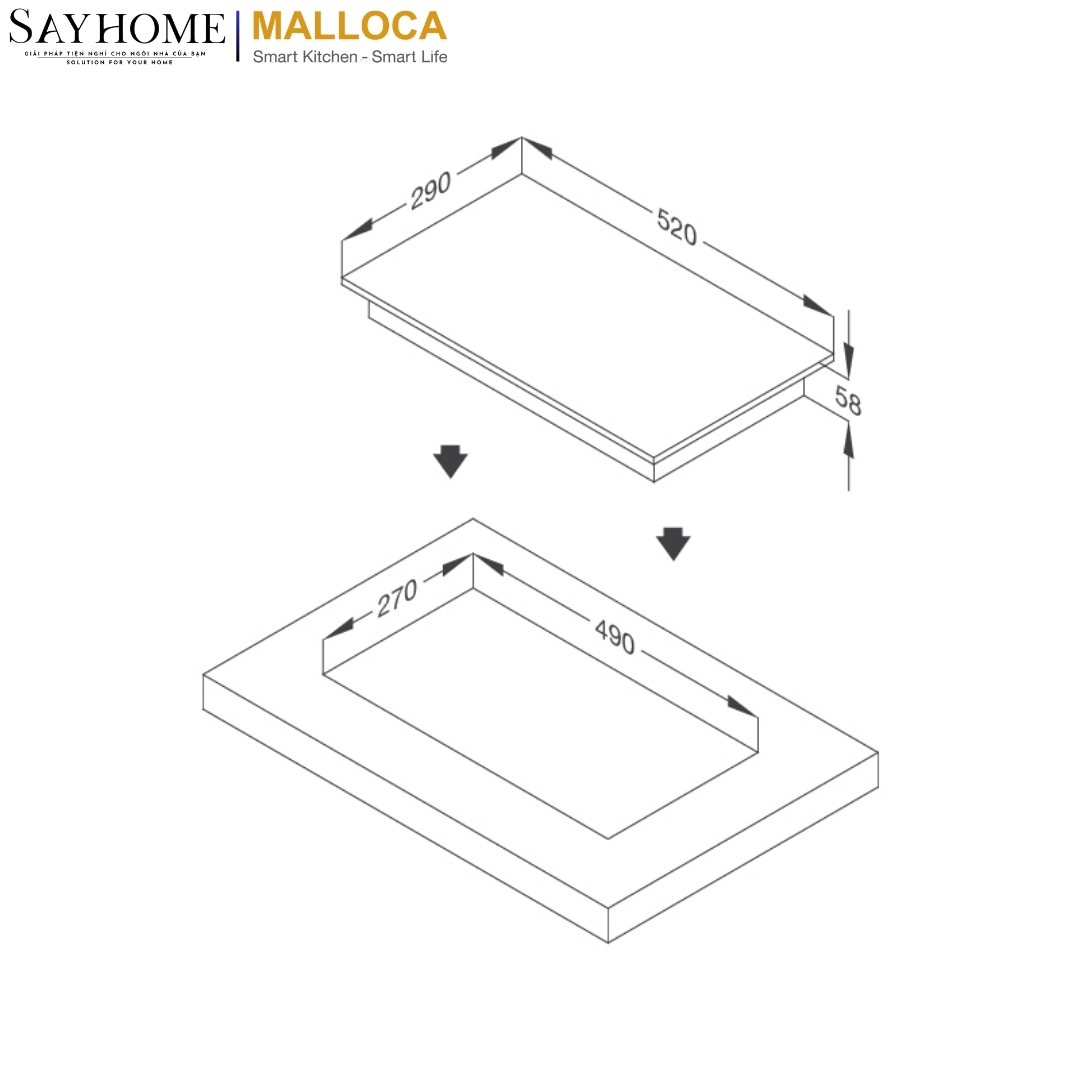 Bếp kính âm 1 từ Malloca Domino MDI 301 tại thành phố Hồ Chí Minh