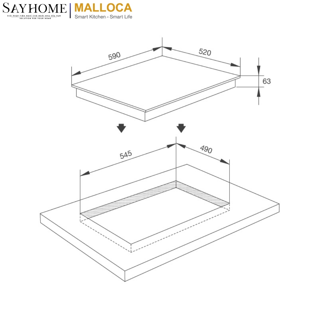 Bếp kính âm 3 từ Malloca MI 593 BN tại thành phố Hồ Chí Minh
