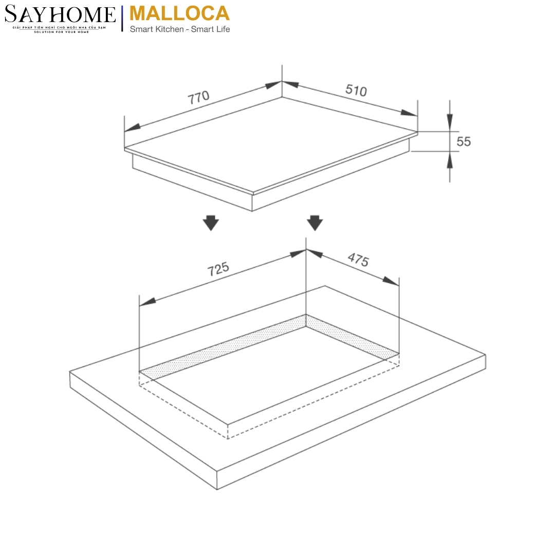 Bếp kính âm 4 từ Malloca MH-04I BM tại thành phố Hồ Chí Minh